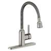 Pursuit Laundry/Utility Faucet With Flexible Spout Forward Only Lever Handle Lustrous Steel, LK2500LS
