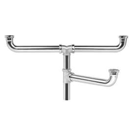 3-1/2" Drain Fitting Center Outlet For Triple Bowl Sinks With Offset Center Drain, LK290