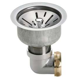 3-1/2" Drain Fitting Type 304 Stainless Steel Body Strainer Basket Tailpiece And Elbow, LK35L