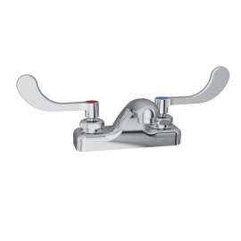 4" Centerset With Exposed Deck Faucet With Pop-Up Drain Integral Spout 4" Wristblade Handles, LK403T4