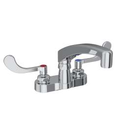 4" Centerset With Exposed Deck Faucet With 8" Arc Tube Spout 4" Wristblade Handles, LK406AT08T4