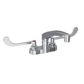 4" Centerset With Exposed Deck Faucet With 8" Arc Tube Spout 6" Wristblade Handles, LK406AT08T6