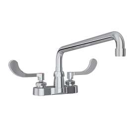 4" Centerset With Exposed Deck Faucet With 12" Arc Tube Spout 4" Wristblade Handles, LK406AT12T4