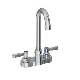 4" Centerset With Exposed Deck Faucet With 4" Gooseneck Spout 2" Lever Handles Chrome, LK406GN04L2