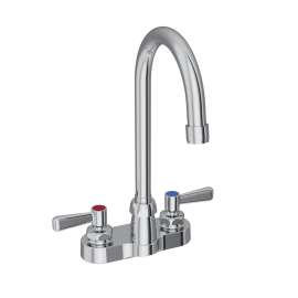 4" Centerset With Exposed Deck Faucet With 5" Gooseneck Spout 2" Lever Handles Chrome, LK406GN05L2