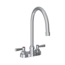 4" Centerset With Exposed Deck Faucet With 8" Gooseneck Spout 2" Lever Handles Chrome, LK406GN08L2