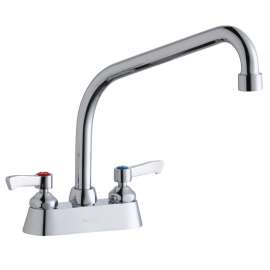 4" Centerset With Exposed Deck Faucet With 10" High Arc Spout 2" Lever Handles Chrome, LK406HA10L2