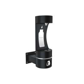 Outdoor Ezh2O Single Arm Bottle Filling Station Wall Mount Non-Filtered Non-Refrigerated Black, LK4405BFBLK