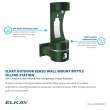 Outdoor Ezh2O Single Arm Bottle Filling Station Wall Mount Non-Filtered Non-Refrigerated Freeze Resistant Evergreen, LK4405BFFRKEVG