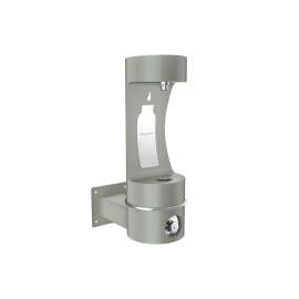 Outdoor Ezh2O Single Arm Bottle Filling Station Wall Mount Non-Filtered Non-Refrigerated Gray, LK4405BFGRY