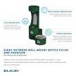 Outdoor Ezh2O Bottle Filling Station Wall Mount With Single Fountain Non-Filtered Non-Refrigerated Black, LK4408BFBLK