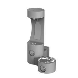 Outdoor Ezh2O Bottle Filling Station Wall Mount With Single Fountain Non-Filtered Non-Refrigerated Gray, LK4408BFGRY