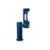 Outdoor Ezh2O Bottle Filling Station Single Pedestal Non-Filtered Non-Refrigerated Freeze Resistant Blue, LK4410BFFRKBLU