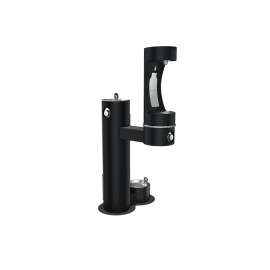 Outdoor Ezh2O Lower Bottle Filling Station Bi-Level Pedestal With Pet Station Non-Filtered Non-Refrigerated Black, LK4420BF1LDBBLK