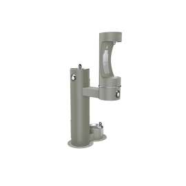 Outdoor Ezh2O Lower Bottle Filling Station Bi-Level Pedestal With Pet Station Non-Filtered Nonrefrige Freeze Resistant Gray, LK4420BF1LDBFRKGRY