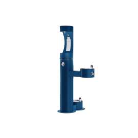 Outdoor Ezh2O Upper Bottle Filling Station Bi-Level Pedestal With Pet Station Non-Filtered Non-Refrigerated Blue, LK4420BF1UDBBLU