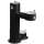 Outdoor Bi-Level Pedestal Fountain With Pet Station Non-Filtered Non-Refrigerated Freeze Resistant Black, LK4420DBFRKBLK
