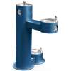 Outdoor Bi-Level Pedestal Fountain With Pet Station Non-Filtered Non-Refrigerated Freeze Resistant Blue, LK4420DBFRKBLU