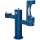 Outdoor Ezh2O Lower Bottle Filling Station Tri-Level Pedestal Non-Filtered Non-Refrigerated Blue, LK4430BF1LBLU