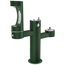 Outdoor Ezh2O Middle Bottle Filling Station Tri-Level Pedestal Non-Filtered Non-Refrigerated Evergreen, LK4430BF1MEVG