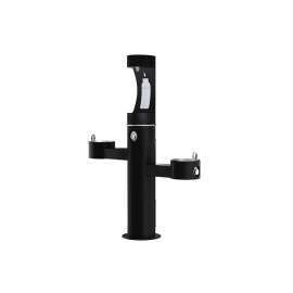 Outdoor Ezh2O Upper Bottle Filling Station Tri-Level Pedestal Non-Filtered Non-Refrigerated Black, LK4430BF1UBLK