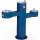 Outdoor Tri-Level Pedestal Fountain Non-Filtered Non-Refrigerated Freeze Resistant Blue, LK4430FRKBLU