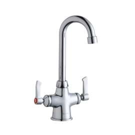 Single Hole With Concealed Deck Faucet With 4" Gooseneck Spout 2" Lever Handles Chrome, LK500GN04L2