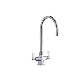Single Hole With Concealed Deck Faucet With 8" Gooseneck Spout 2" Lever Handles Chrome, LK500GN08L2