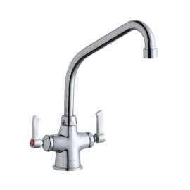 Single Hole With Concealed Deck Faucet With 8" High Arc Spout 2" Lever Handles Chrome, LK500HA08L2