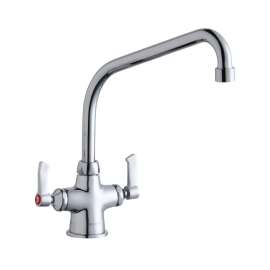 Single Hole With Concealed Deck Faucet With 10" High Arc Spout 2" Lever Handles Chrome, LK500HA10L2