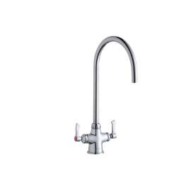 Single Hole With Concealed Deck Laminar Flow Faucet With 8" Gooseneck Spout 2" Lever Handles Chrome, LK500LGN08L2