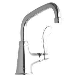 Single Hole With Single Control Faucet With 8" Arc Tube Spout 4" Wristblade Handle Chrome, LK535AT08T4