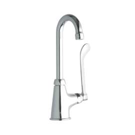 Single Hole With Single Control Faucet With 4" Gooseneck Spout 6" Wristblade Handle Chrome, LK535GN04T6