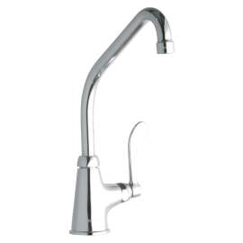 Single Hole With Single Control Faucet With 8" High Arc Spout 4" Wristblade Handle Chrome, LK535HA08T4