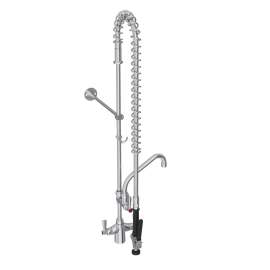 Single Hole Concealed Deck Mount Faucet 44In Flexible Hose With 1.2 Gpm Spray Head + 8" Arc Tube Spout 2" Lever Handles, LK543AF08LC