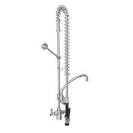 Single Hole Concealed Deck Mount Faucet 44In Flexible Hose With 1.2 Gpm Spray Head + 10" Arc Tube Spout 2" Lever Handles, LK543AF10LC