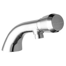 Single Hole Concealed Deck Metered Lavatory Faucet With Cast Fixed Spout Push Button Handle Chrome, LK654