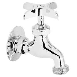 Commercial Service/ Utility Single Hole Wall Mount Faucet With Hose End Chrome, LK69CH