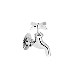 Commercial Service/ Utility Single Hole Wall Mount Faucet With Plain End Chrome, LK69CP