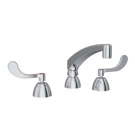 8" Centerset With Concealed Deck Faucet With 8" Arc Tube Spout 4" Wristblade Handles Chrome, LK800AT08T4