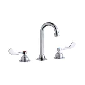 8" Centerset With Concealed Deck Faucet With 4" Gooseneck Spout 4" Wristblade Handles Chrome, LK800GN04T4