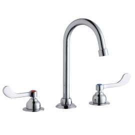 8" Centerset With Concealed Deck Faucet With 5" Gooseneck Spout 4" Wristblade Handles Chrome, LK800GN05T4