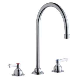 8" Centerset With Concealed Deck Faucet With 8" Gooseneck Spout 2" Lever Handles Chrome, LK800GN08L2