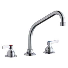 8" Centerset With Concealed Deck Faucet With 8" High Arc Spout 2" Lever Handles Chrome, LK800HA08L2
