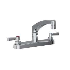 8" Centerset With Exposed Deck Faucet With 8" Arc Tube Spout 2" Lever Handles Chrome, LK810AT08L2