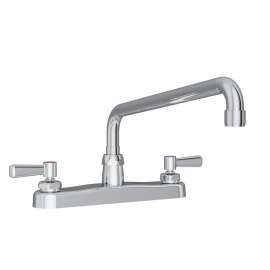 8" Centerset With Exposed Deck Faucet With 12" Arc Tube Spout 2" Lever Handles Chrome, LK810AT12L2