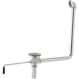 3-1/2" Drain Fitting Rotary Lever Operated With Overflow W/2" Diameter Tailpiece, LK87RT