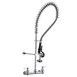 8" Centerset Wall Mount Faucet 44" Flexible Hose W/1.2 Gpm Spray Head 2" Lever Handles 1.2 Gpm Spray Head, LK943LC