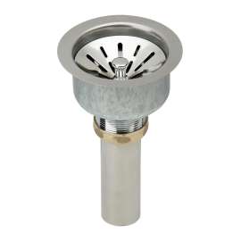 Deluxe 3-1/2" Drain Type 304 Stainless Steel Body Strainer Basket Rubber Seal And Tailpiece, LK99