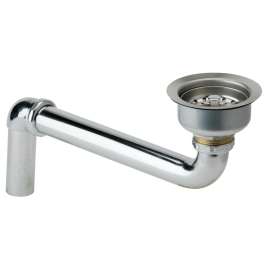 3-1/2" Drain Fitting" Stainless Steel Body Strainer Basket And Offset Tailpiece, LKAD35